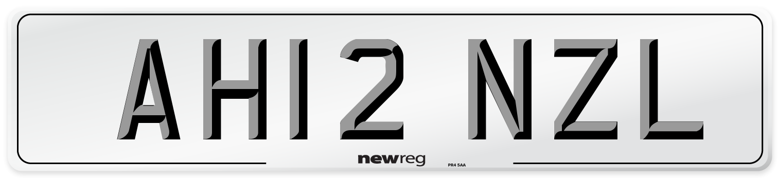 AH12 NZL Number Plate from New Reg